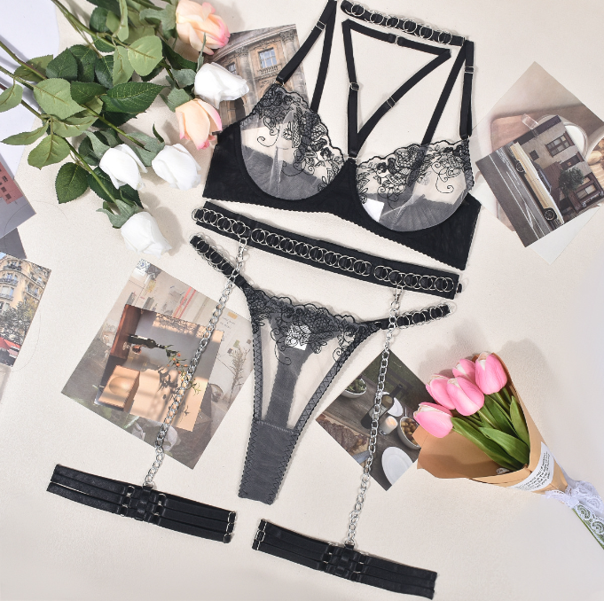 KIM Floral Five-Piece Lingerie Set