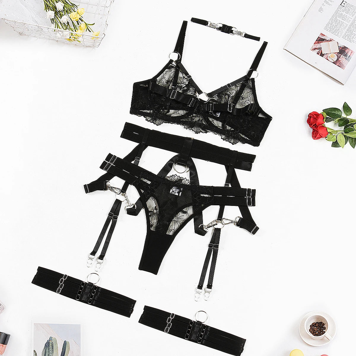 MILAN Five-Piece Lingerie Set