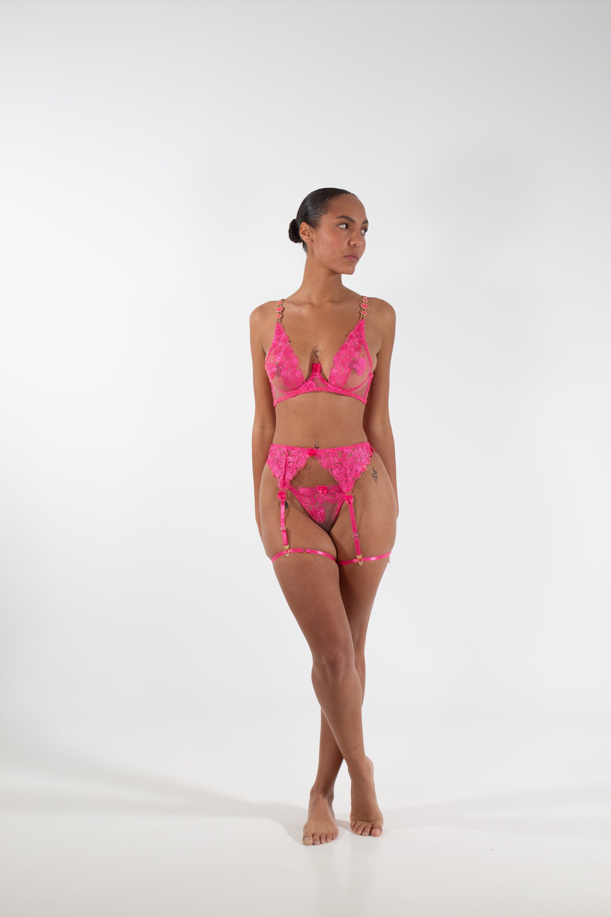 KARA Diamond Three-Piece Lingerie Set