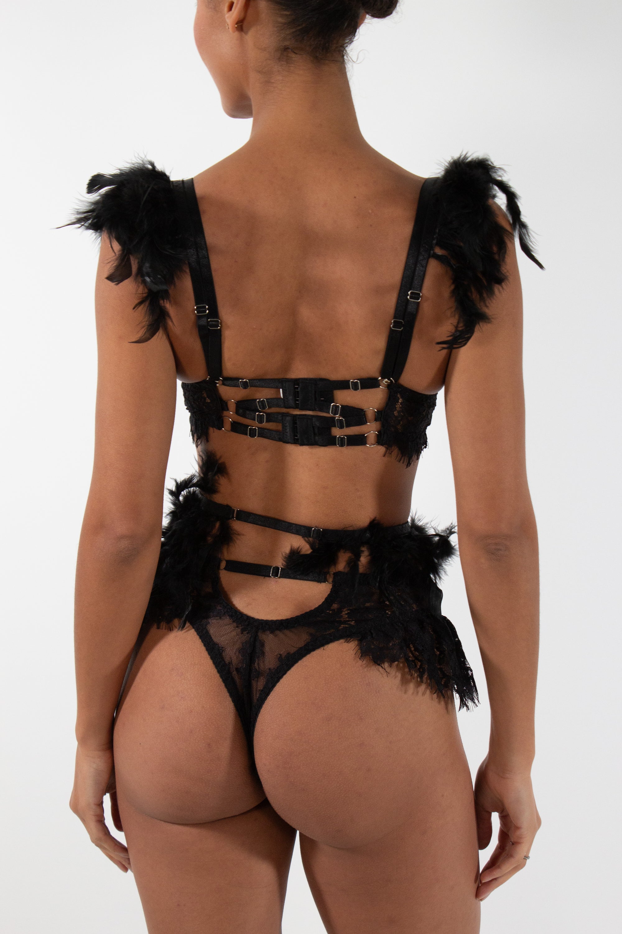MOLLY Feathers Five-Piece Lingerie Set