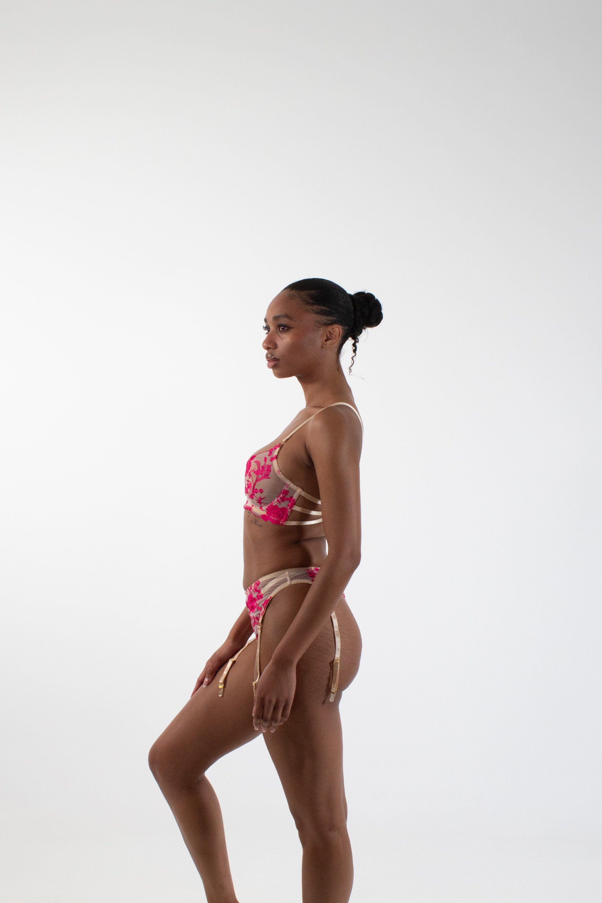 KENDAL Floral Three-Piece Lingerie Set