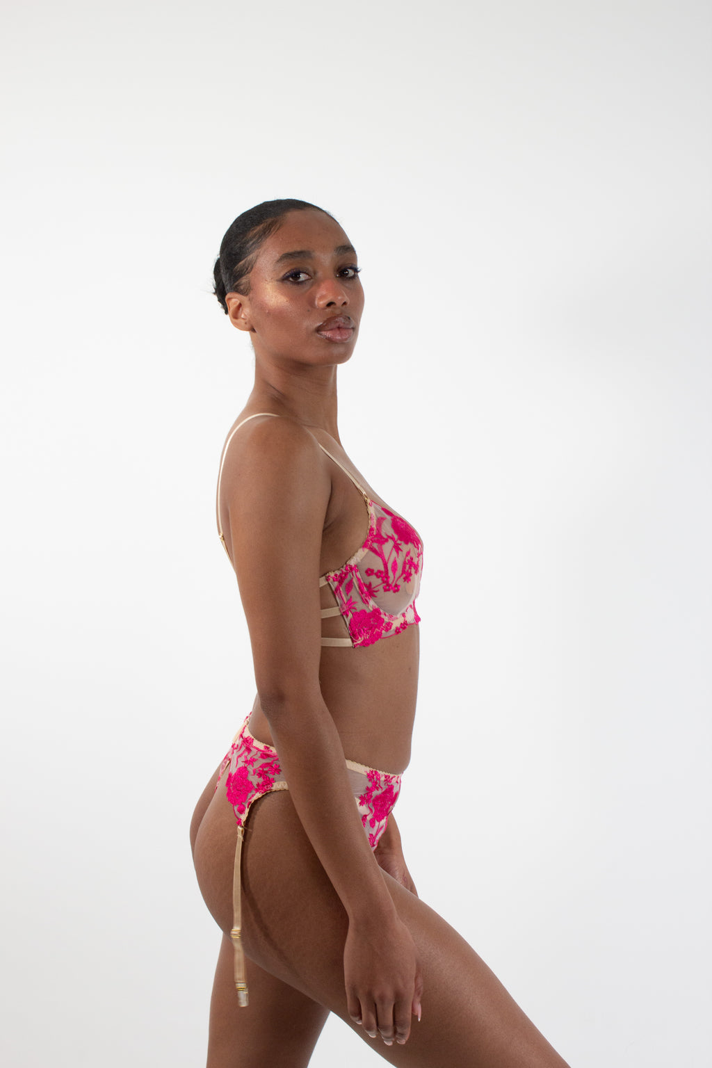 KENDAL Floral Three-Piece Lingerie Set