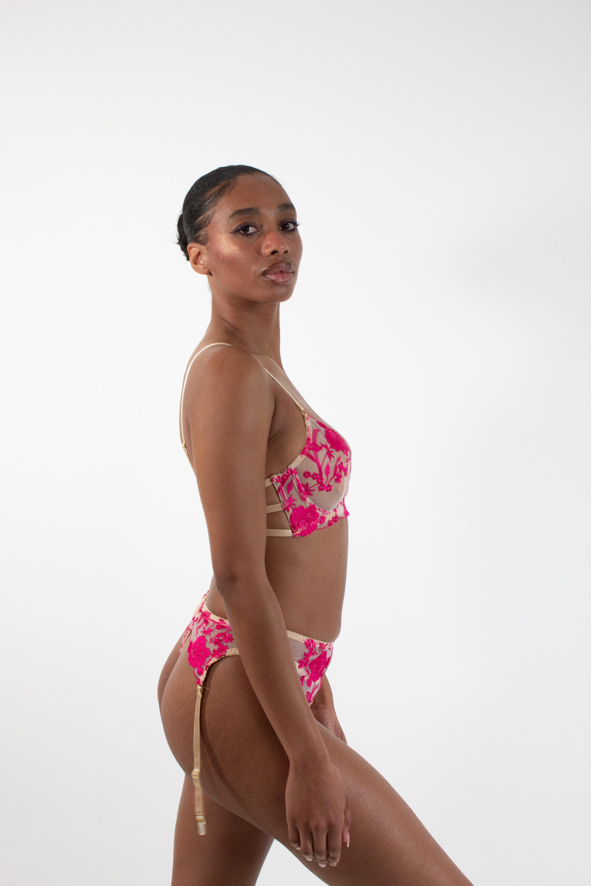 KENDAL Floral Three-Piece Lingerie Set