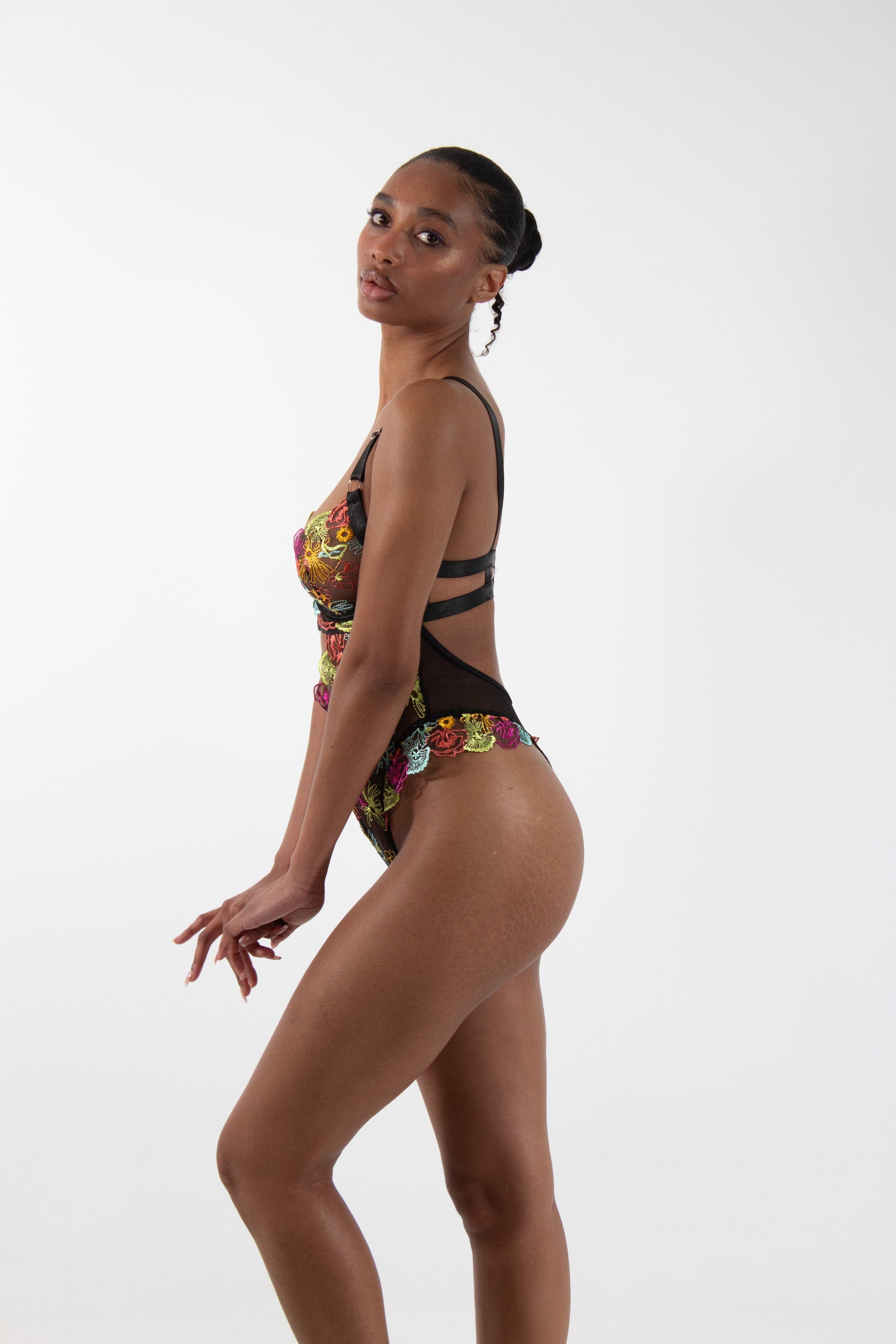 GINA Floral Embroidery Bodysuit