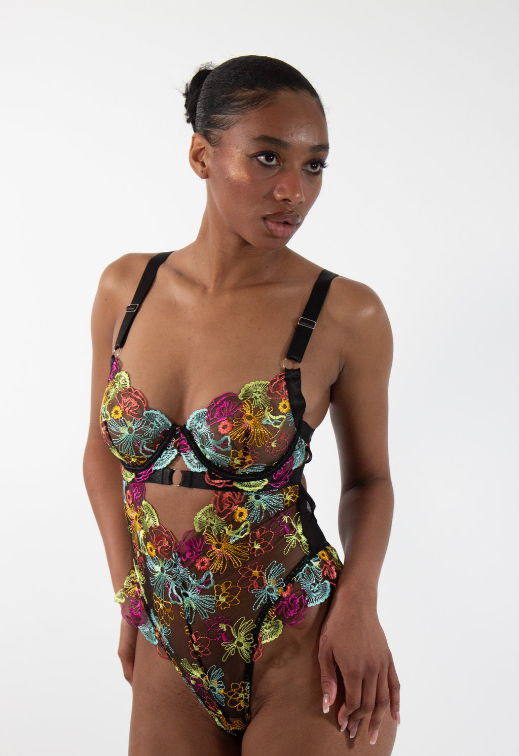 GINA Floral Embroidery Bodysuit