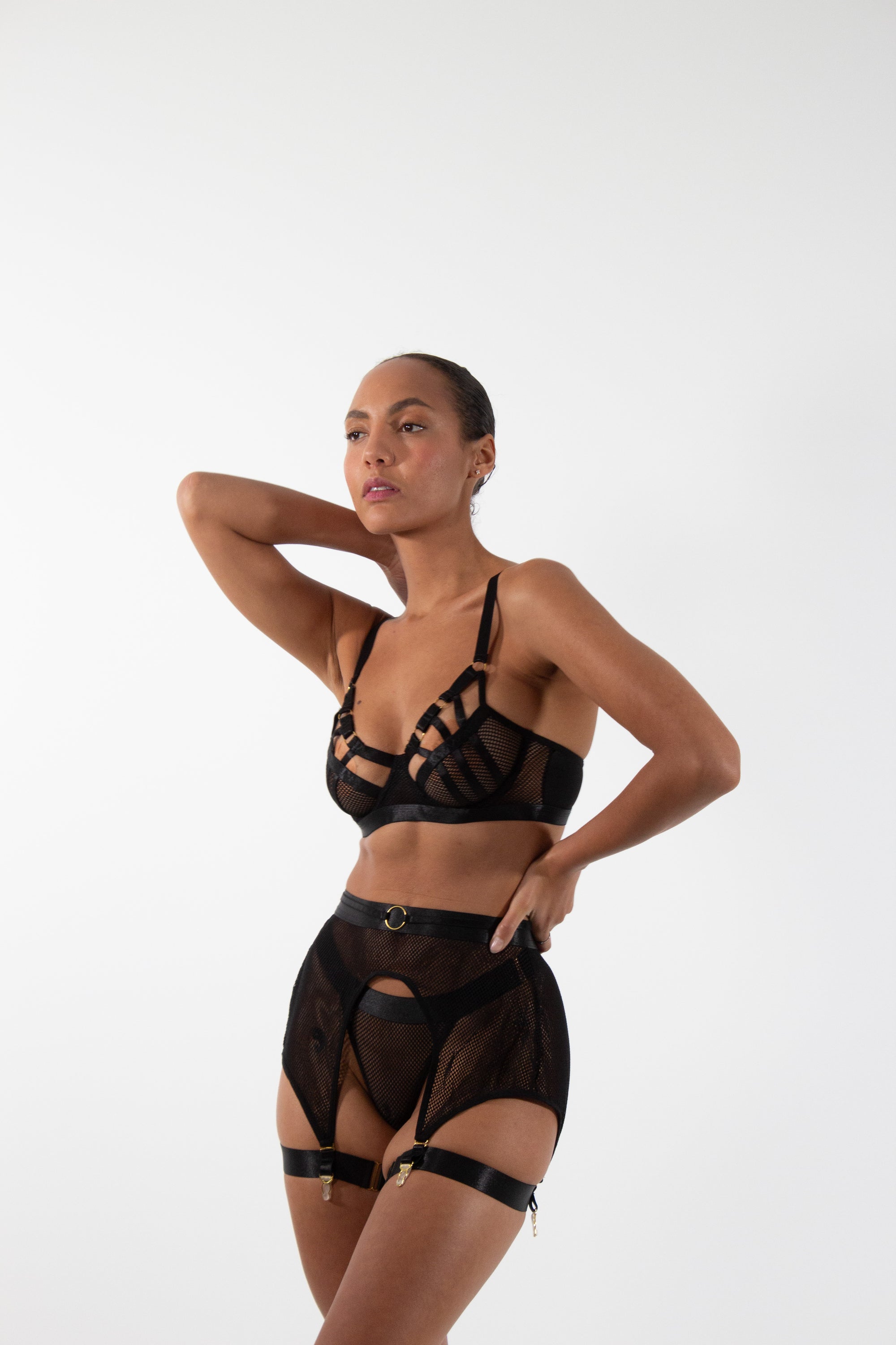 ZOEY Open Bra Three-Piece Lingerie Set