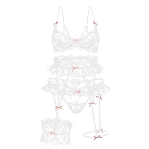 LAYLAH Lace Three-Piece Lingerie Set