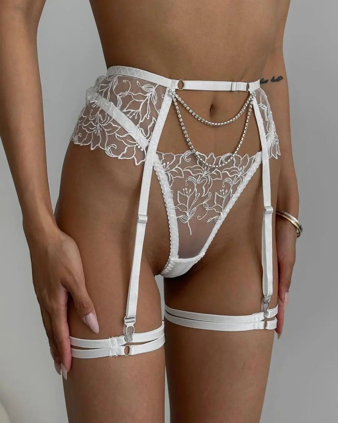 Bridal White Four-Piece Lingerie Set